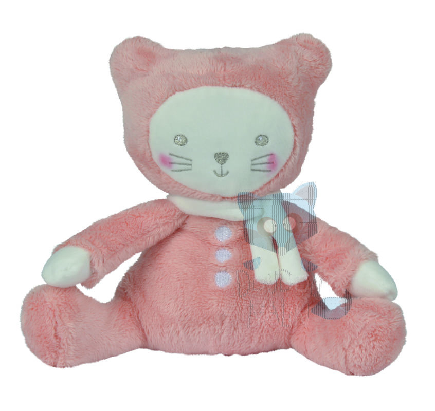  petit chat peluche orange rose blanc 25 cm 